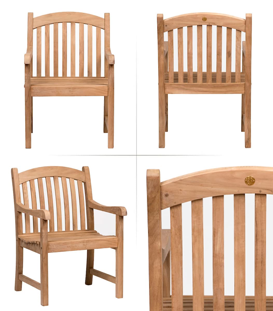 Amazonia Newcastle 9-Piece Outdoor Rectangular Dining Table Set | Certified Teak | Ideal for Patio and Indoors, Light Brown