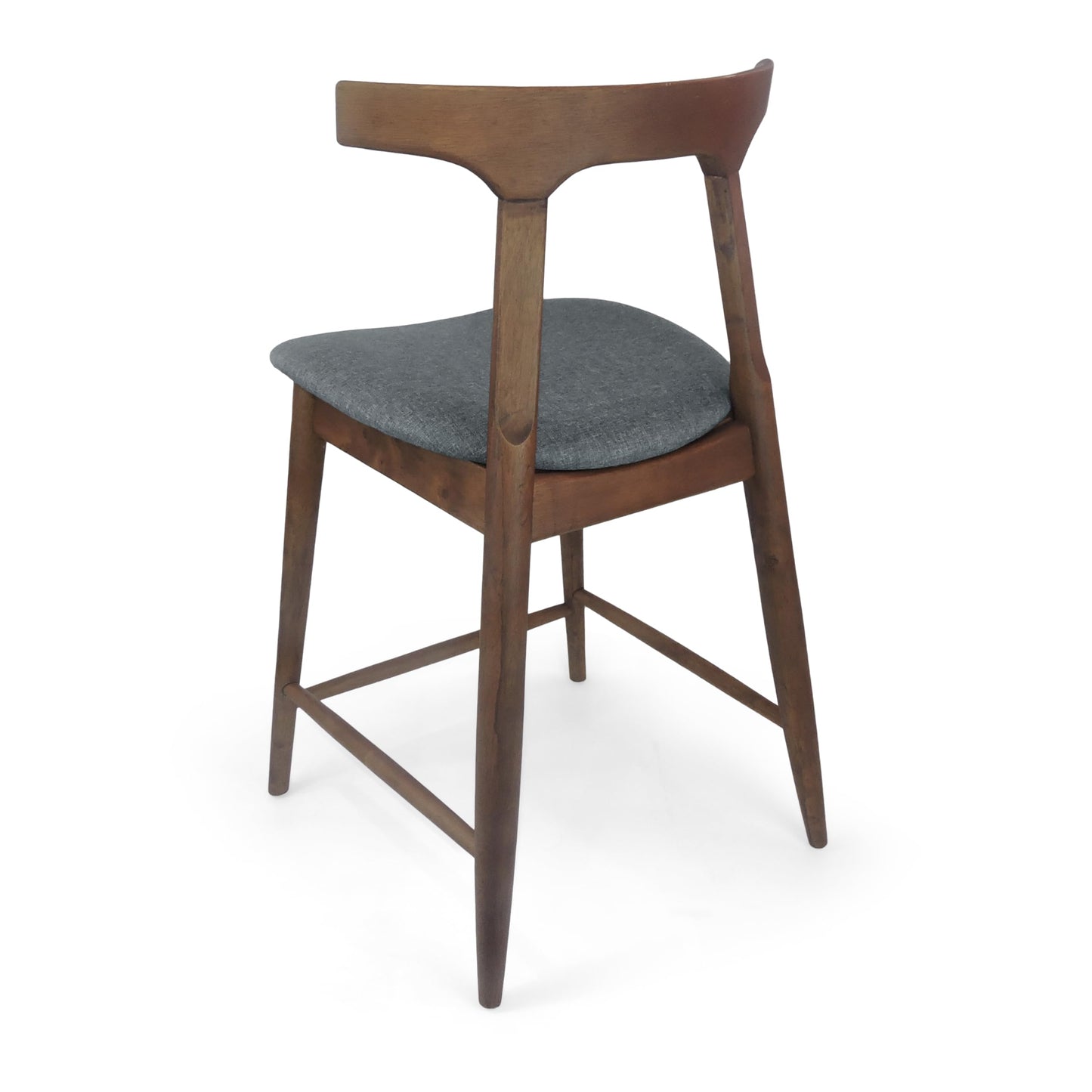 Christopher Knight Home Mugo Mid Century Modern Fabric Upholstered Wood 24.5 Inch Counter Stools (Set of 2), Gray and Walnut
