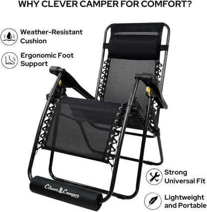 15.75" The Original Zero Gravity Chair Cushion for Foot Rest Allows You to Relax in Total Comfort Great for Antigravity