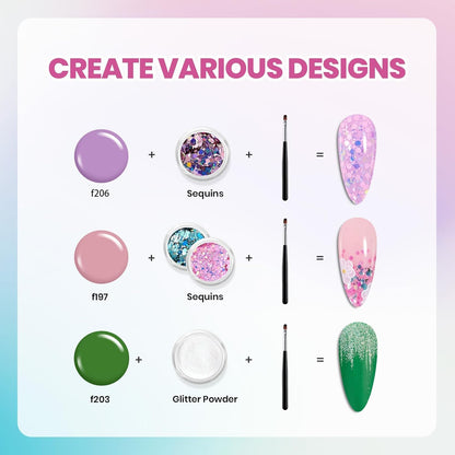 Beetles Gel Nail Polish Kit with U V Light -54 Pcs Gel Nail Kit Four Seasons Glow 32 Colors Set with Base Matte & Glossy Top Coat Soak Off Home DIY Manicure Nails Beginners Gifts for Women Teen Girls