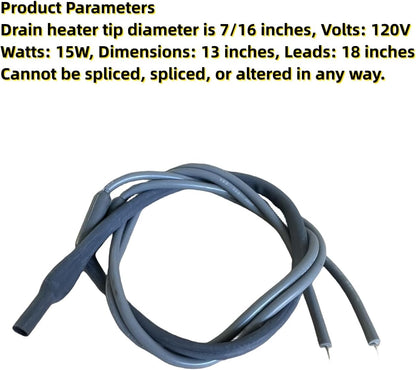 2023 Upgraded SH502 Drain and Door Heater Wire, 32 Inches Long for French Door Refrigerator