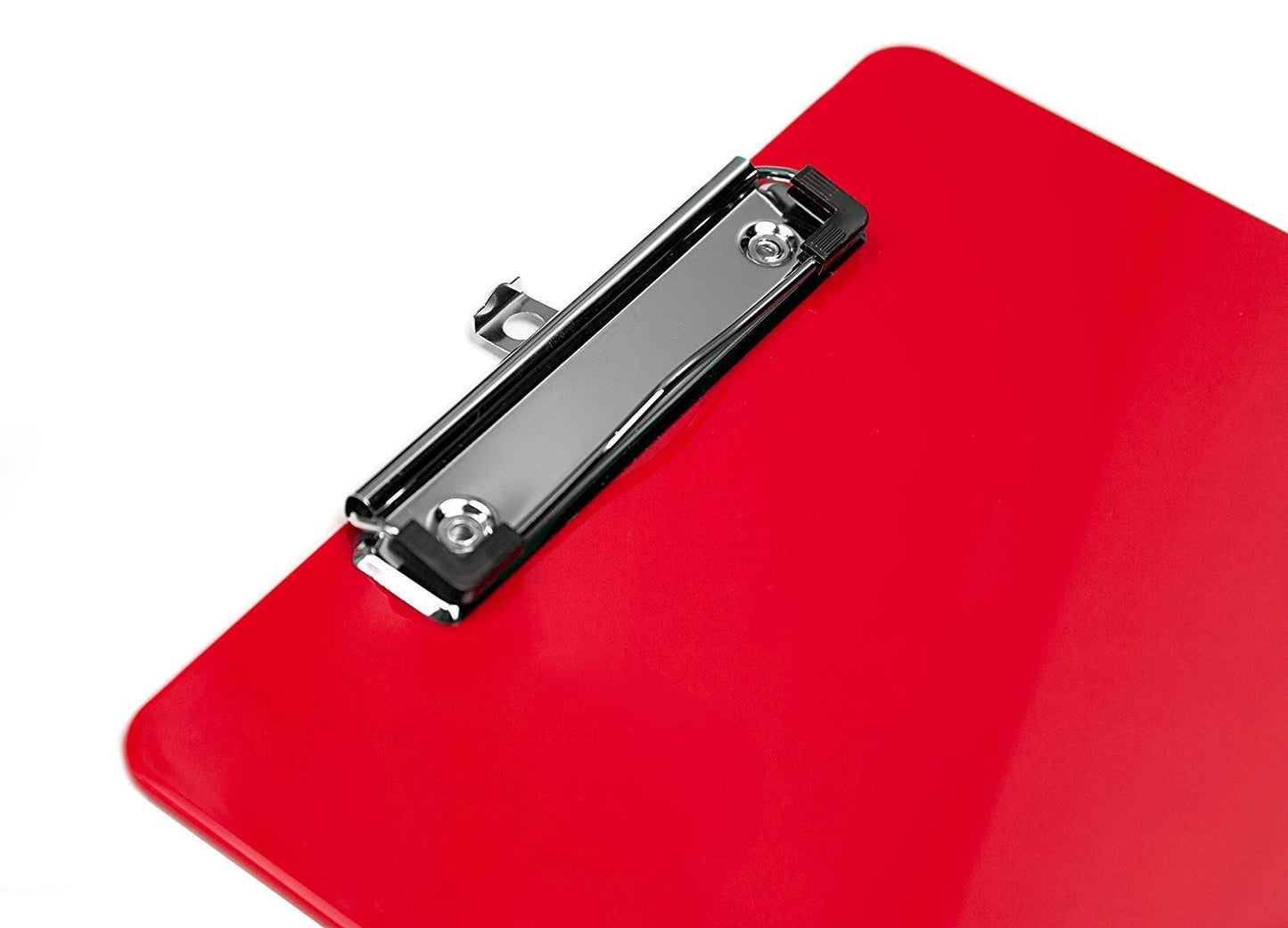 Plastic Clipboards (Set of 6) Multi Pack Clipboard (Red) Strong 12.5 x 9 Inch | Holds 100 Sheets! Acrylic Clipboards with Low Profile Clip | Cute Aesthetic College School Supplies for Girls and Boys