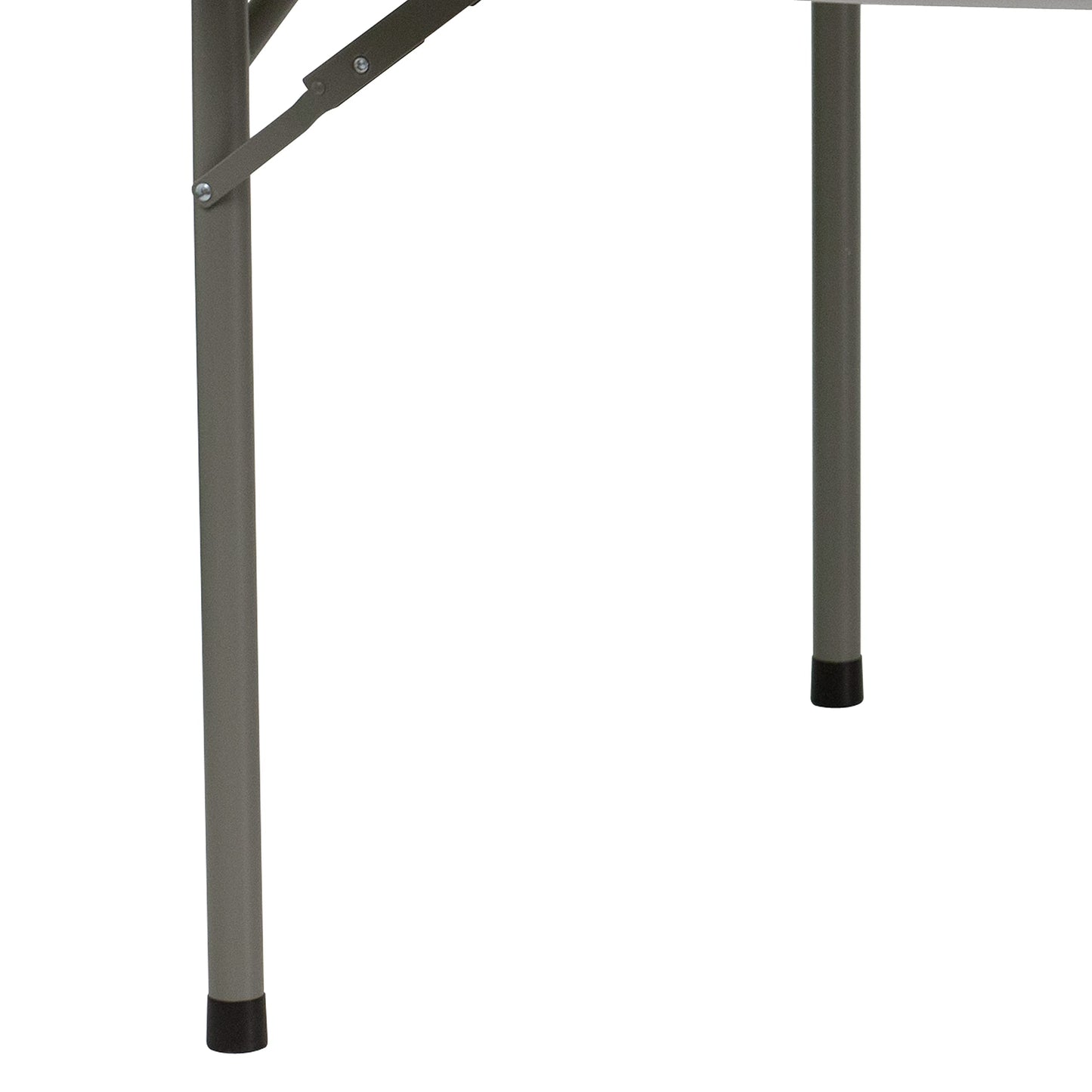 Flash Furniture Kathryn 5-Foot Round Granite White Plastic Folding Table, Commercial Grade Round Table for 8 Guests