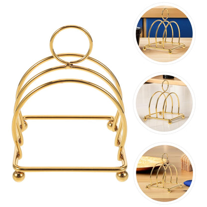 BESTOYARD 6-slices Toast Rack, Toast Holder Rack, English Style, Vintage British Bread Cooling Station with Handle, Display Tray Tool for Kitchen Bakeware, Food Server