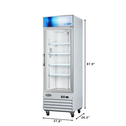 KoolMore 27 in. Commercial One Glass Door Display Upright Freezer Merchandiser in White 13 Cu. Ft. (MDF-1GD-13C-WH)