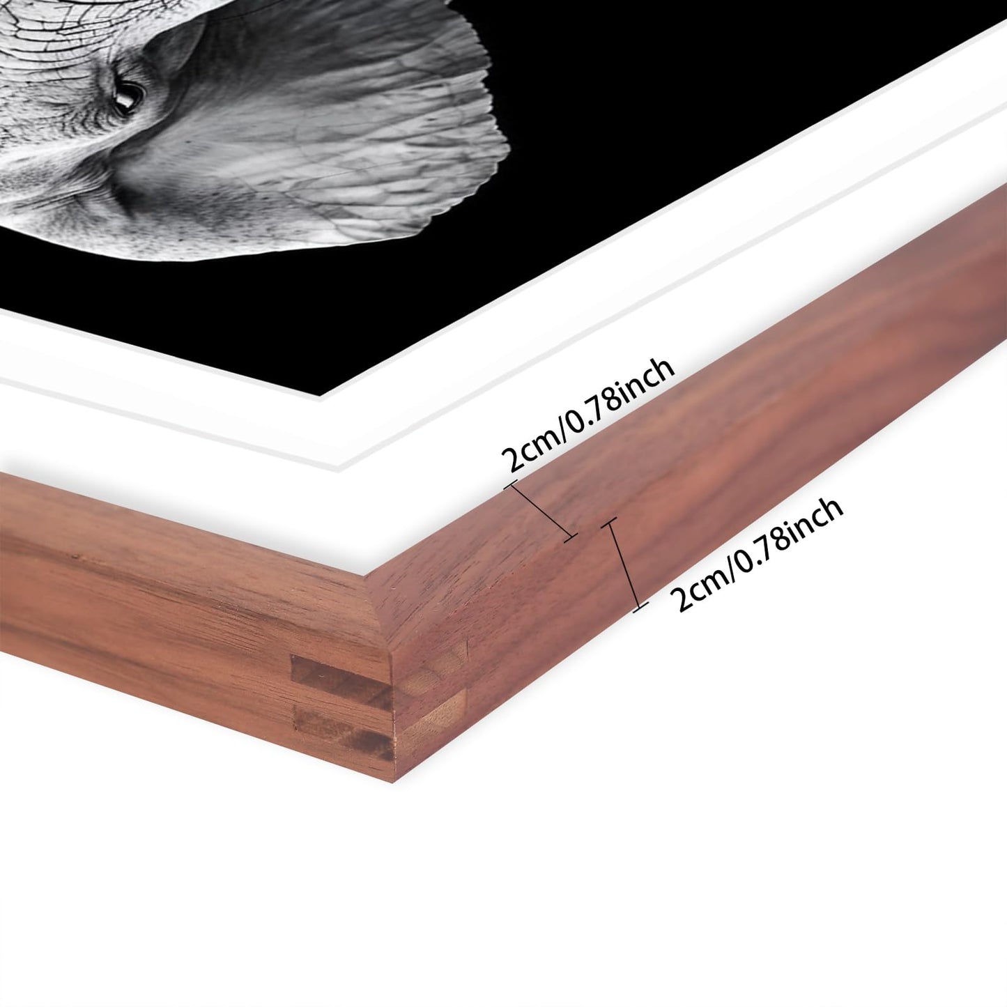 ASXBMIJO 20x24 Picture Frame Natural Solid Walnut Wood with 2 Mats for 18"x22" & 16"x20" Photos, Poster, Puzzles, Paintings，Diamond Painting (A22Sh2024W1822W1620