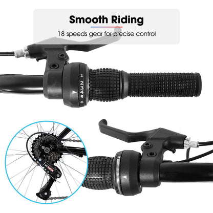 HH HILAND 24 26 inch Mountain Bike for Men Women, 18 Speeds High-Carbon Steel Frame, Sport Cycling MTB Bicycle for Adult