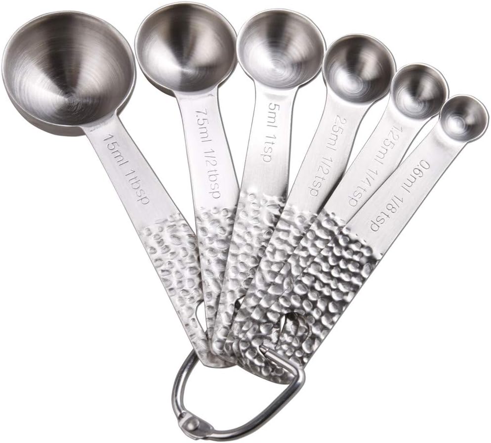 Stainless Steel Measuring Cups and Spoons Set, 5 Cups and 6 Spoons