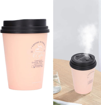 Zerodis 300ml Humidifier, Mini Desktop Humidifier in Coffee Cup Shape, USB Powered for Home