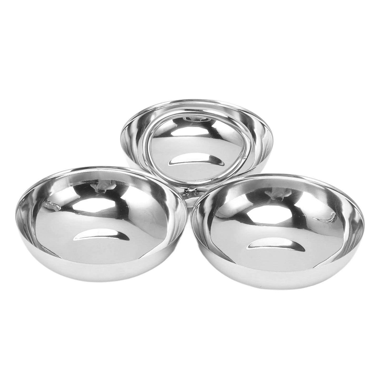 TITA-DONG 304 Stainless Steel Serving Plate, 3 IN 1 Fruit Bowl Snack Plate, Reusable Dessert Plates, Fruit Plate for Fridge, Simple Snack Tray, Portable Serving Tray for Home Kitchen Party(Mg/dL)