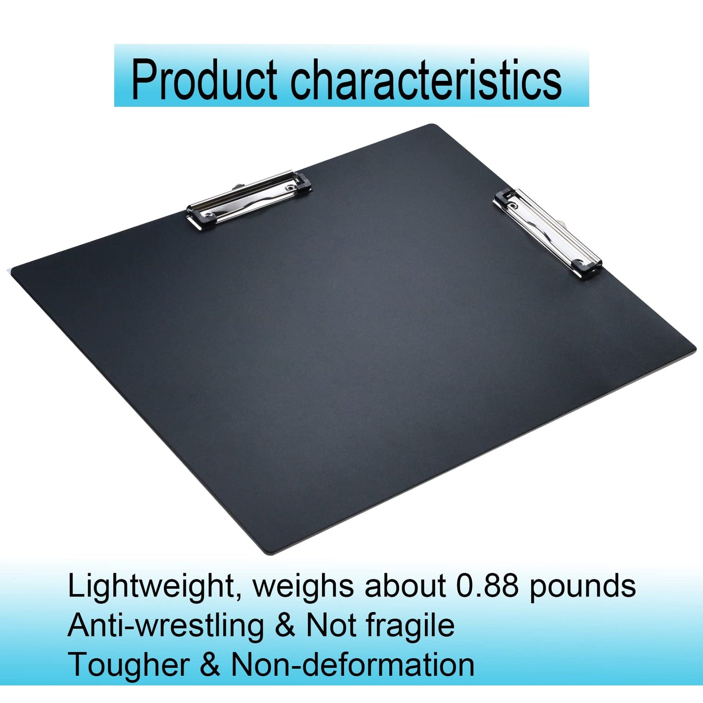 Acocony 11x17 clipboard Double Clip Extra Large Clipboard Low Profile Clip 11 x 17 Clipping Board Light Weight Not Fragile Plastic Black Pack of 1