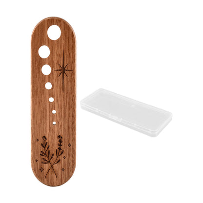 Wooden Vegetable Leaf Separator, 7 Holes Pottery Herb Stripper Tool Supplies, Exquisite Herb Stripper Bowl Gifts with Storage Case for Home Use & Chefs(SIZE:1PC)