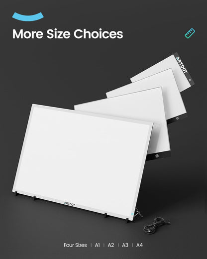 ARTDOT A1 Large LED Light Pad for Diamond Painting AC Powered Light Board Kit Adjustable Brightness Light Box Drawing for 5D Diamond Painting Kits