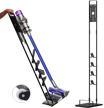 Foho Vacuum Stand Compatible for Dyson V15 V11 V10 V8 V7 V6 with Wheels,Metal Storage Bracket Stand Holder Compatible for Dyson Handheld Cordless Vacuum Cleaners & Accessories & Attachments