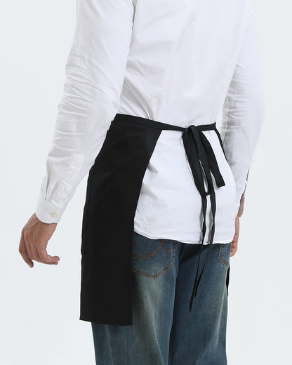 Xeoxarel 1 Pack Bistro Half Aprons with 4 Pockets, Unisex Waitress Waiter Waist Server Apron for Women and Men 27''X18''