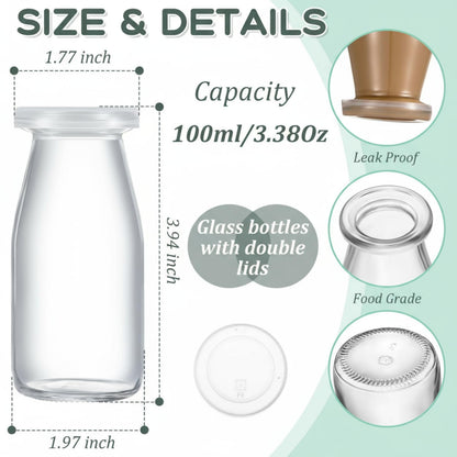Zubebe 12 Pack 3 oz Mini Glass Jars with 24 Lids - Versatile Small Jars for Wedding Favors, Crafts, Spices, DIY Candles, and Travel Toiletries