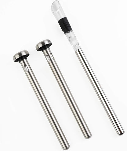 Beer Chiller Sticks, Stainless Steel Wine Chilling Rod Set for Bottles