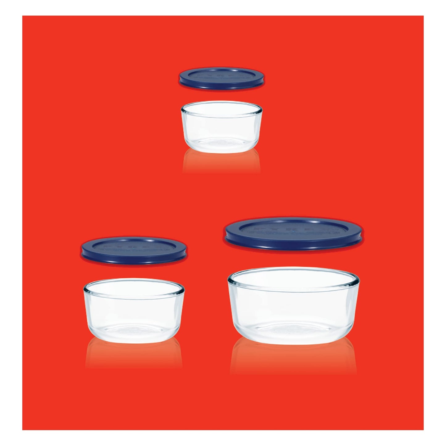 Pyrex Simply Store (3-Pack) Glass Food Storage Containers Set, (2, 4 & 7 Cup) Meal Prep Containers With Plastic BPA-Free Lids, Dishwasher & Microwave Safe