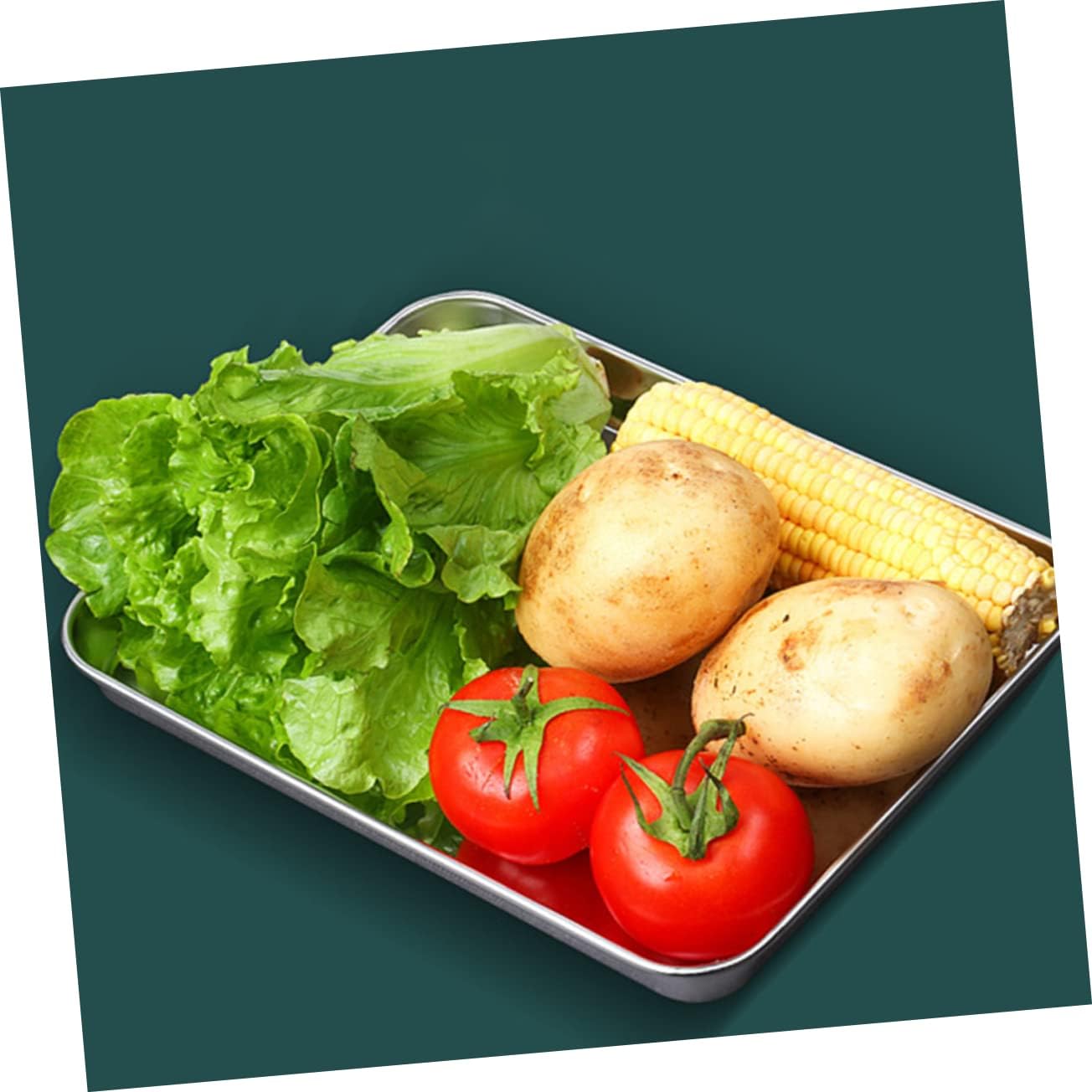 Barbecue Plate Tray, Korean BBQ Grill Pan, Stainless Steel Bakeware, Food Oven Trays, Mixing Salad Tray