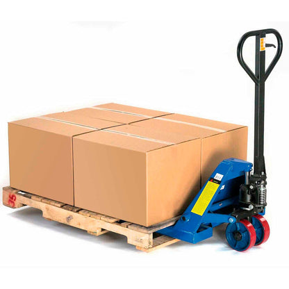 Global Industrial High Capacity Narrow Fork Pallet Jack Truck with 21" W x 42" L Forks, 6600 Lb. Capacity, Manual Pallet Truck for Warehouse, Manufacturing and Retail