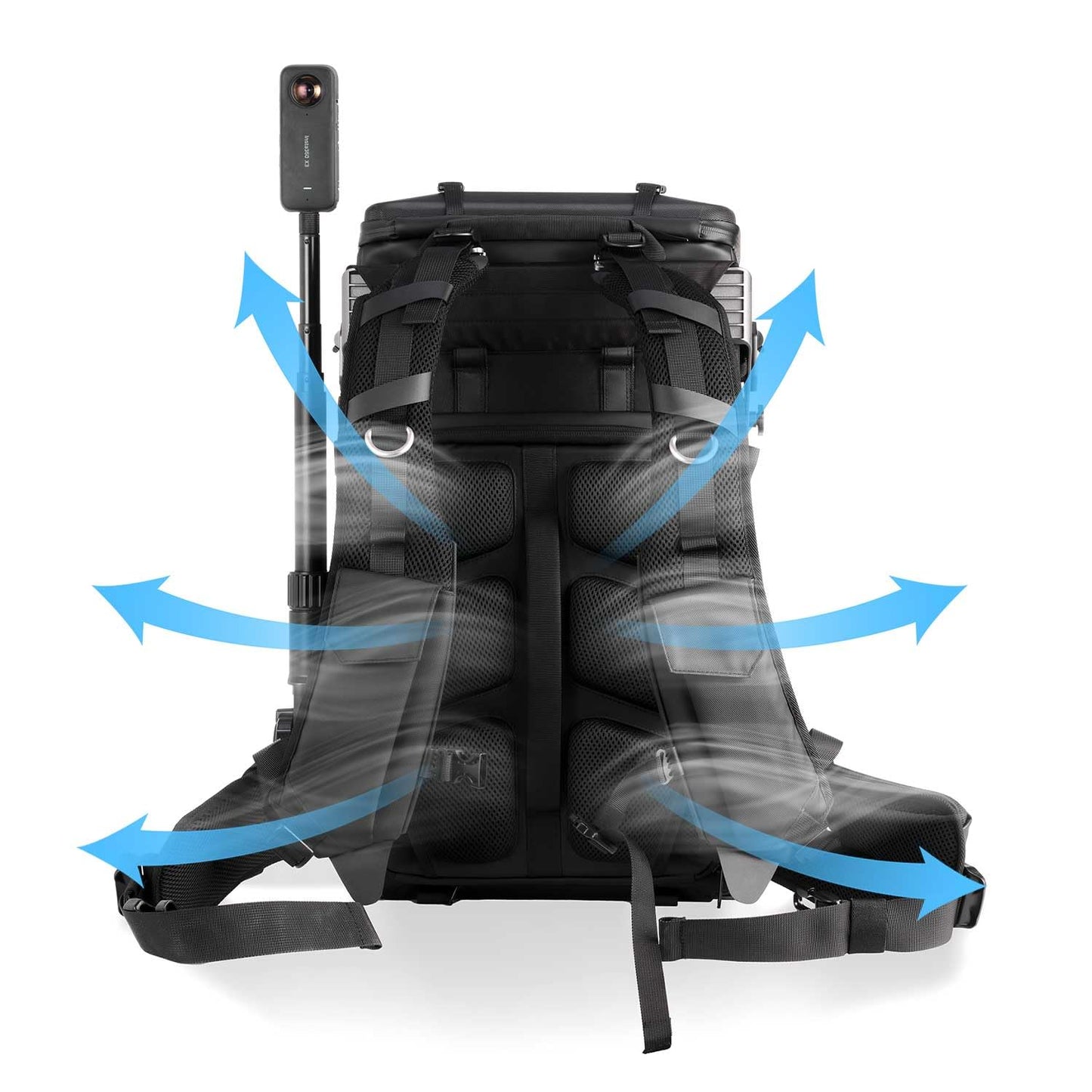 COALAX Lancer300 Pro Camera Backpack with 300W Power Station, Modular Creator Backpack with Magic Arm for Hands-Free POV Filming, Exoskeleton Camera Bag for Photography & Outdoor Production (Black)