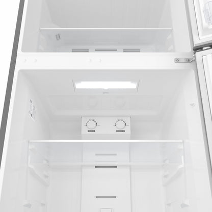 KoolMore 28 Inch 14 Cu Ft Top Freezer Refrigerator, Stainless Steel, Freestanding Full Size Fridge Freezer for Home Kitchen or Garage