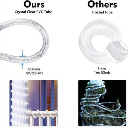 200ft LED Rope Lights by [Brand Name] - Waterproof Flexible Tube Lighting with 8 Modes | Ideal for Outdoor, Garden, Patio, and Party Decor (Blue)