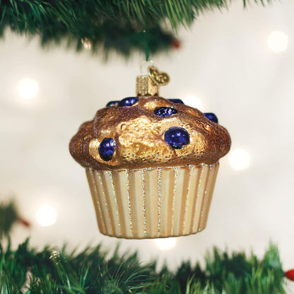 Old World Christmas Glass Blown Ornament, Blueberry Muffin (32263)
