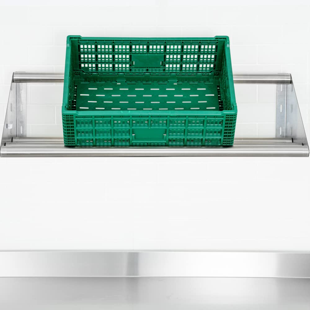 Restaurantware Kitchen Tek 42 x 18 x 11.3 Inch Commercial Kitchen Rack 1 Tubular Kitchen Sink Wall Shelf - Wall Mounted Sturdy Stainless Steel Commercial Kitchen Shelf 154-lb Capacity