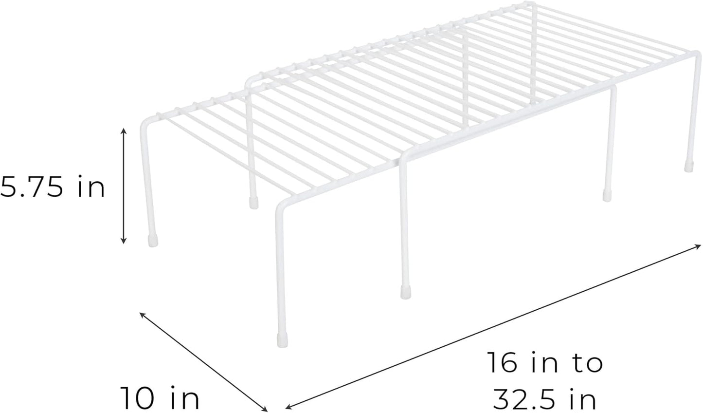Smart Design Kitchen Storage Expandable Shelf Rack with Scratch Resistant Feet - Steel, for Cabinet & Pantry