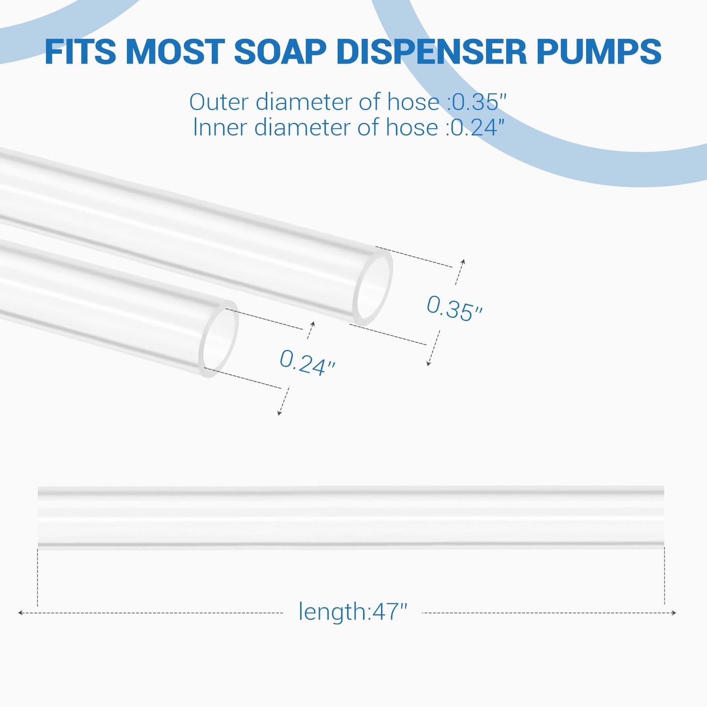 Yofidra Sink Soap Dispenser Extension Kit: Under Sink Dish Soap Dispenser with 47" Tube Hose and Check Valve for Prevent Backflow Countertop Kitchen Sink Accessories