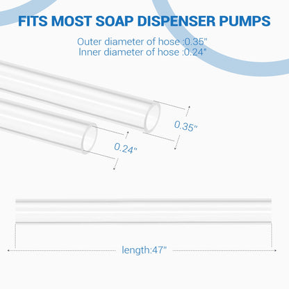Yofidra Sink Soap Dispenser Extension Kit: Under Sink Dish Soap Dispenser with 47" Tube Hose and Check Valve for Prevent Backflow Countertop Kitchen Sink Accessories