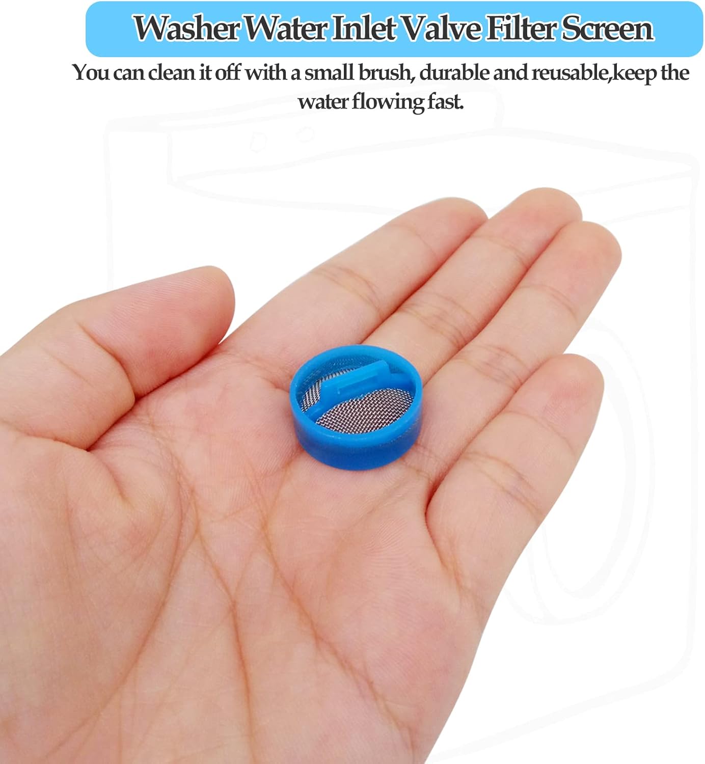 4pcs Washer Water Inlet Valve Filter Screen, Replacement Repair Kit for Washing Machines