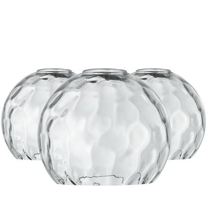 Lucidce 3 Pack Fixture Replacement Globe Shade, 6 Inch Diameter, E26 Base Clear Hammered Glass, Glass Globe Lampshade Cover for Pendant Wall Sconce Chandelier Vanity Light