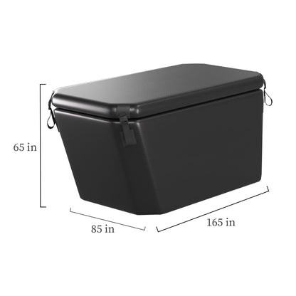Deeptime 1HP Ice Bath Chiller — Wi‑Fi Remote‑Controlled Cold Water Chiller with 127‑Gallon Black Inflatable Tub, Cold Water Cooling System for Athlete Fitness Ice Baths