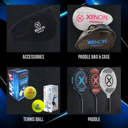 Vector Spin Max Version 2 Platform Tennis Paddle by Xenon Paddle, Oversize Head, Even Balance Point, Medium Firmness Foam Core, Power and Control, 4.25” Grip