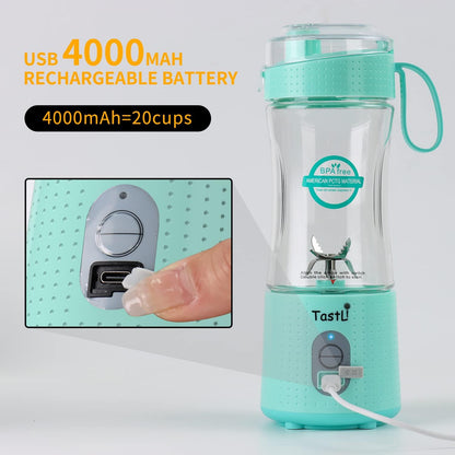 Portable Blender, Mini Blender for Smoothies, Juice and Shakes, USB Rechargeable, Cordless (Sky Blue)