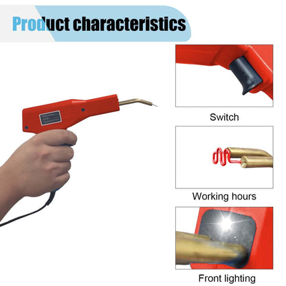 Plastic Welder Kit, Plastic Welder Soldering Gun with 4 Types 1000 Staples, Hot Stapler Plastic Welding Machine Bumper Repair Kit with Carry Case, Plastic Welding Kit for DIYers (Red)