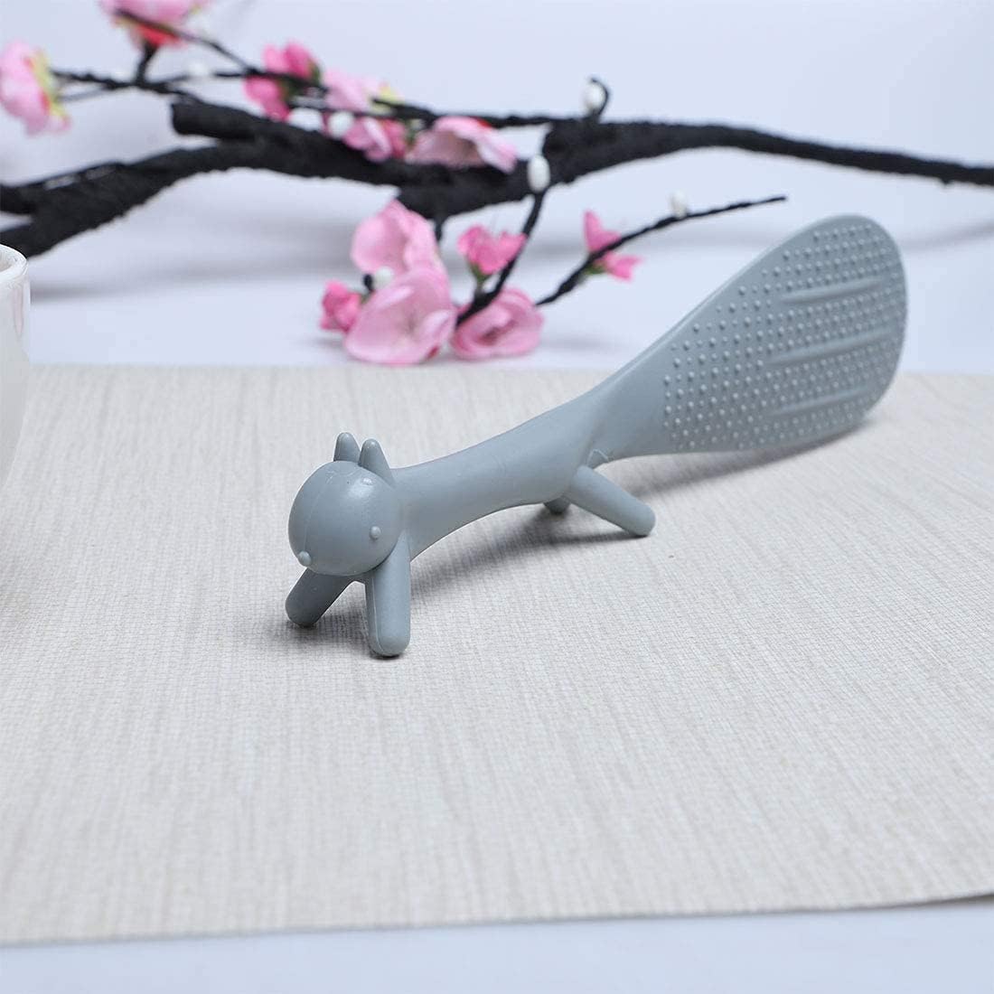 Plastic Squirrel Shaped Non-Stick Rice Paddle Spoon, Gray