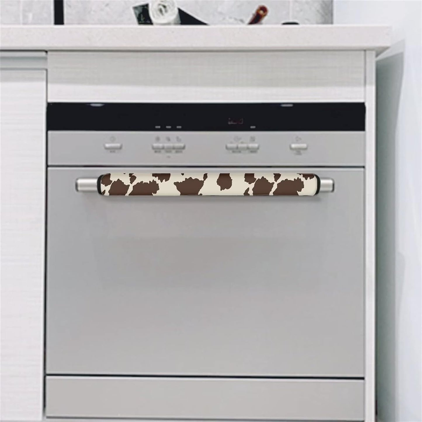 Brown Cow Print Refrigerator Door Handle Cover - Antiskid Protector Gloves for Fridge, Oven, 2 Pieces Keep Off