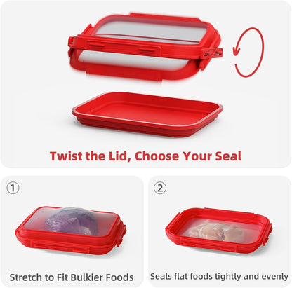 2-Piece Set K05-dark Airtight Food Storage Containers Avocado Saver, Onion Keeper, Silicone Kitchen Organizers