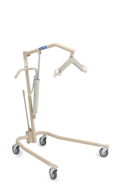 Invacare Hydraulic Patient Lift, Lightweight Transfer Lift Chair with 450 lb Weight Capacity, Bent Mast for Safer Transfers, 6-Point Padded Swivel Bar, Floor-to-Bed Height Range for Fall Recovery