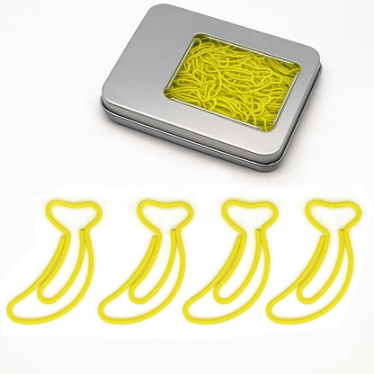 Haowuliao 60 Yellow Banana Paper Clips Bookmarks, Gift for Banana Lovers, Fruit Shop Owners