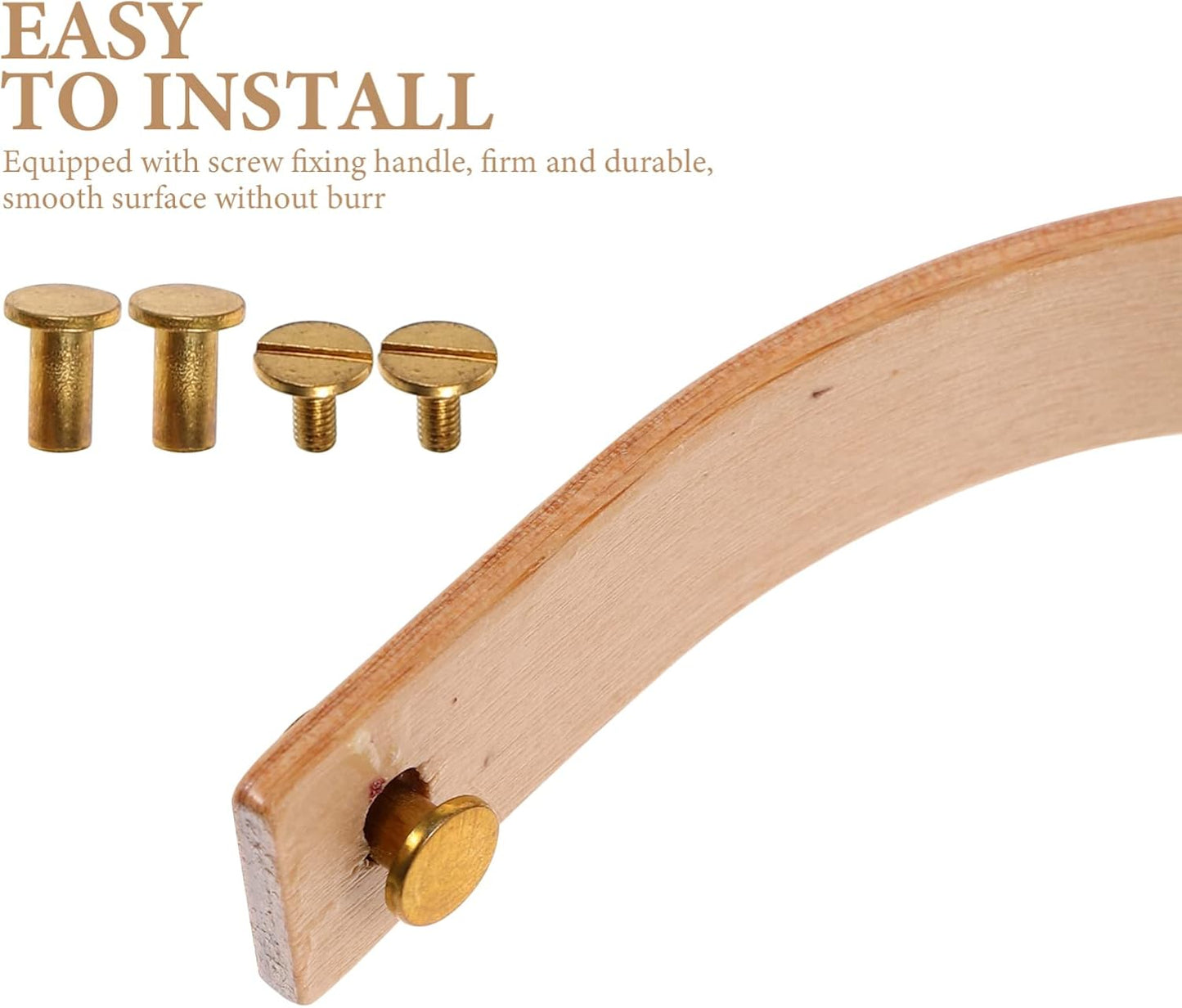 Luxshiny 2 Sets Wooden Teapot Handle Replacement, U Shape Kettle Handle for Stovetop Teapot, Pottery, Stainless Steel