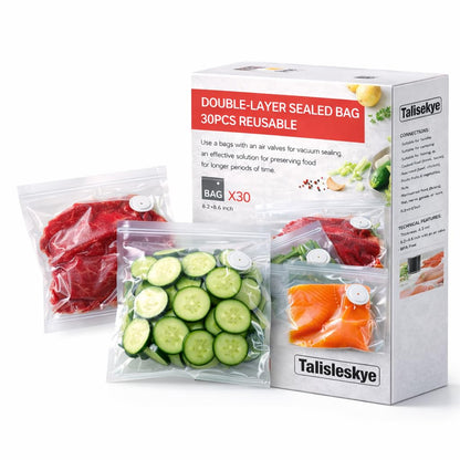 Vacuum Seal Bags,Bags for Compact Vacuum Sealer,Reusable Vacuum Sealer Bags,Small Vacuum Seal Bags(8.3 * 8.7inch) 30pcs