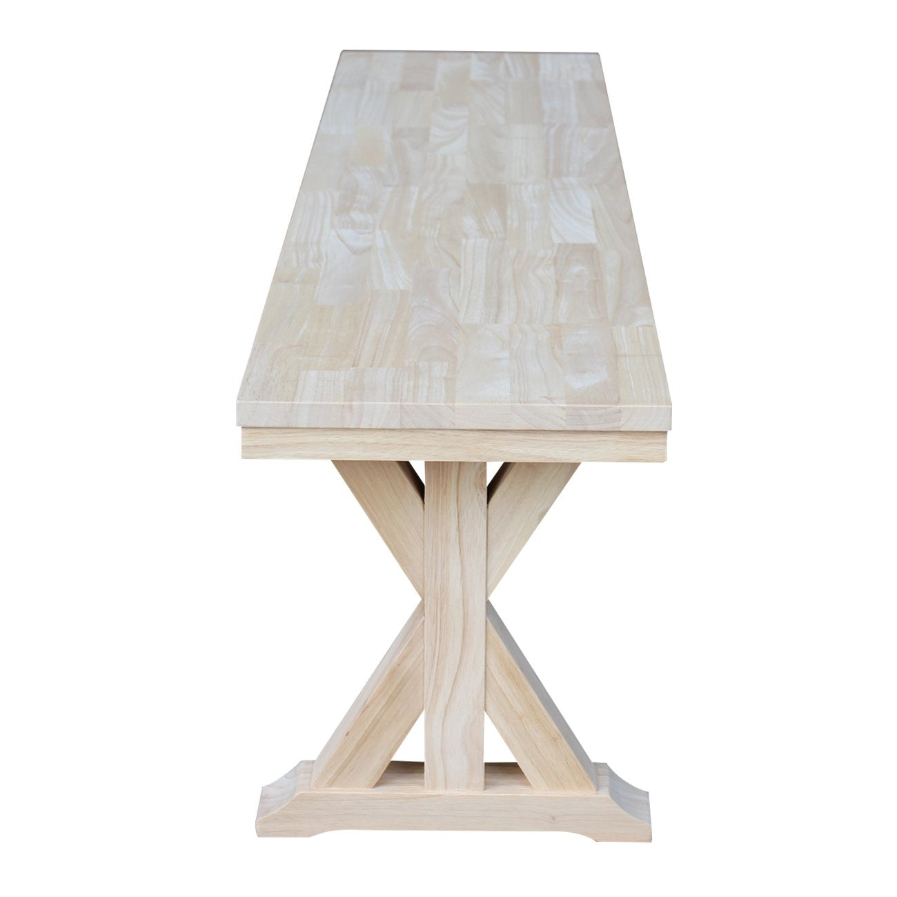 IC International Concepts, Canyon Collection Solid Bench, Solid Real Wood, Sturdy Parawood, Entryway/Dining/Living, 60"W x 14.56"D x 18"H, 450 lbs Weight Capacity, Paint/Stain Ready, Unfinished