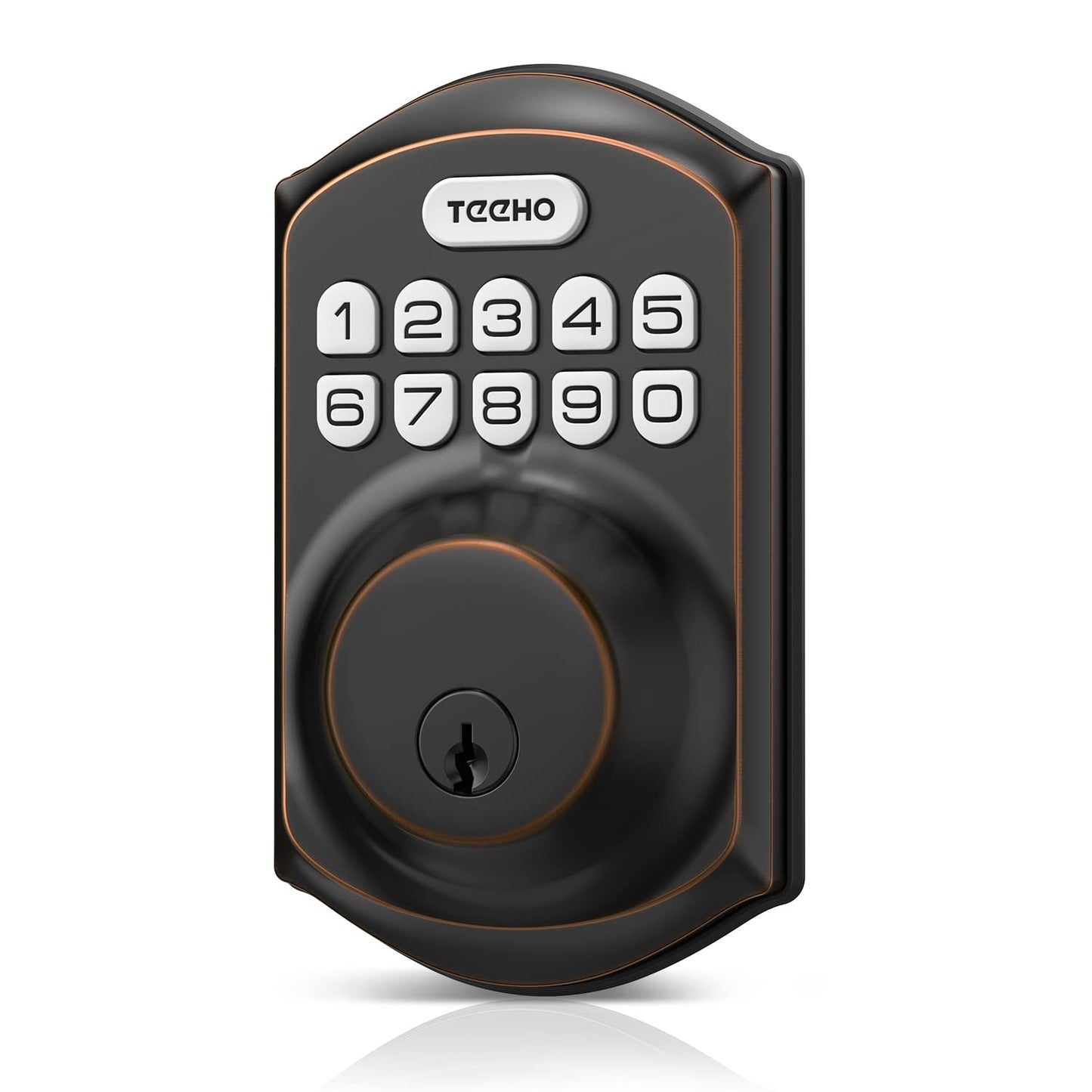 TEEHO TE001 Keyless Entry Door Lock with Keypad - Smart Deadbolt Lock for Front Door with 2 Keys - Auto Lock - Easy Installation - Satin Nickel