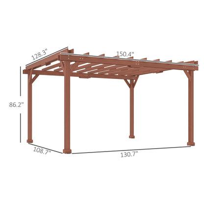 Outsunny 11' x 12.5' Outdoor Pergola, Wood Pergola Gazebo Grape Trellis with Stable Structure for Climbing Plant Support, Patio, Deck, Backyard, Lawn