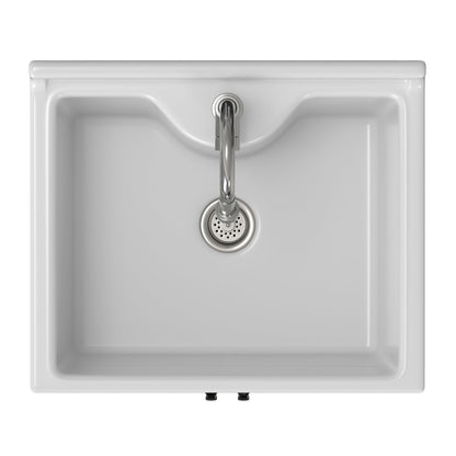SIMPLIHOME Maile All-in-One 24 inch Wide Utility Sink and Laundry Cabinet in Pure White Finish, Transitional ABS Sink Cabinet for Laundry Rooms or Garage with High-Arch Chrome Faucet and Storage