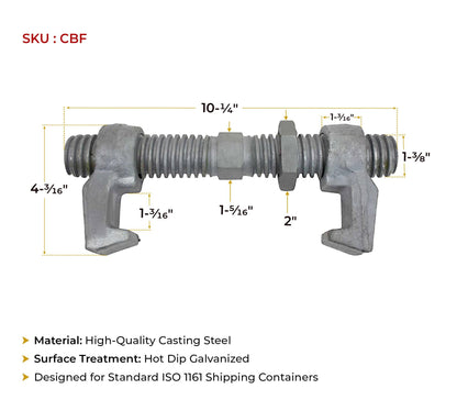 Mytee Products (8 Pack) SEA Rail Shipping Container Bridge Fittings Clamp- 260 mm Clamp, Brand New
